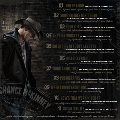 Chance McKinney's THINK ABOUT THAT Back Cover